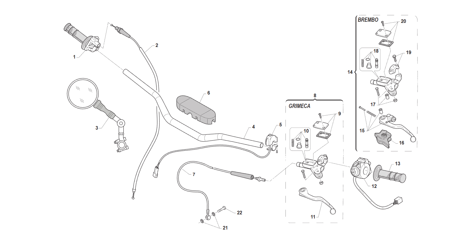2T 250/300 EN 2010 - FRAME - HANDLEBAR
